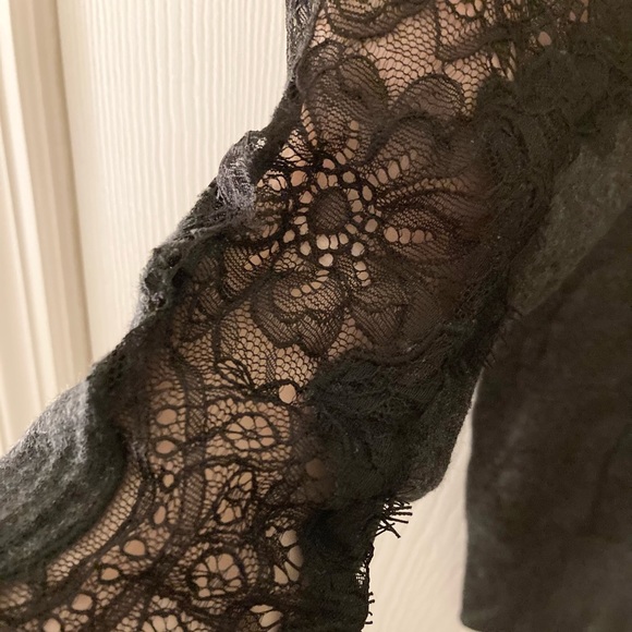 Loft gray sweater with lace detail Size M - Picture 2 of 2